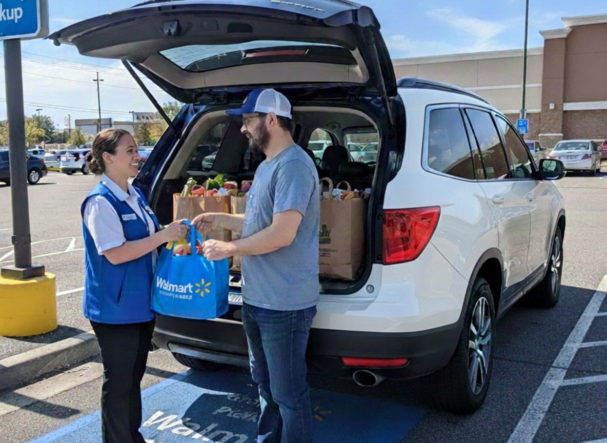 Walmart: The online grocery order process.