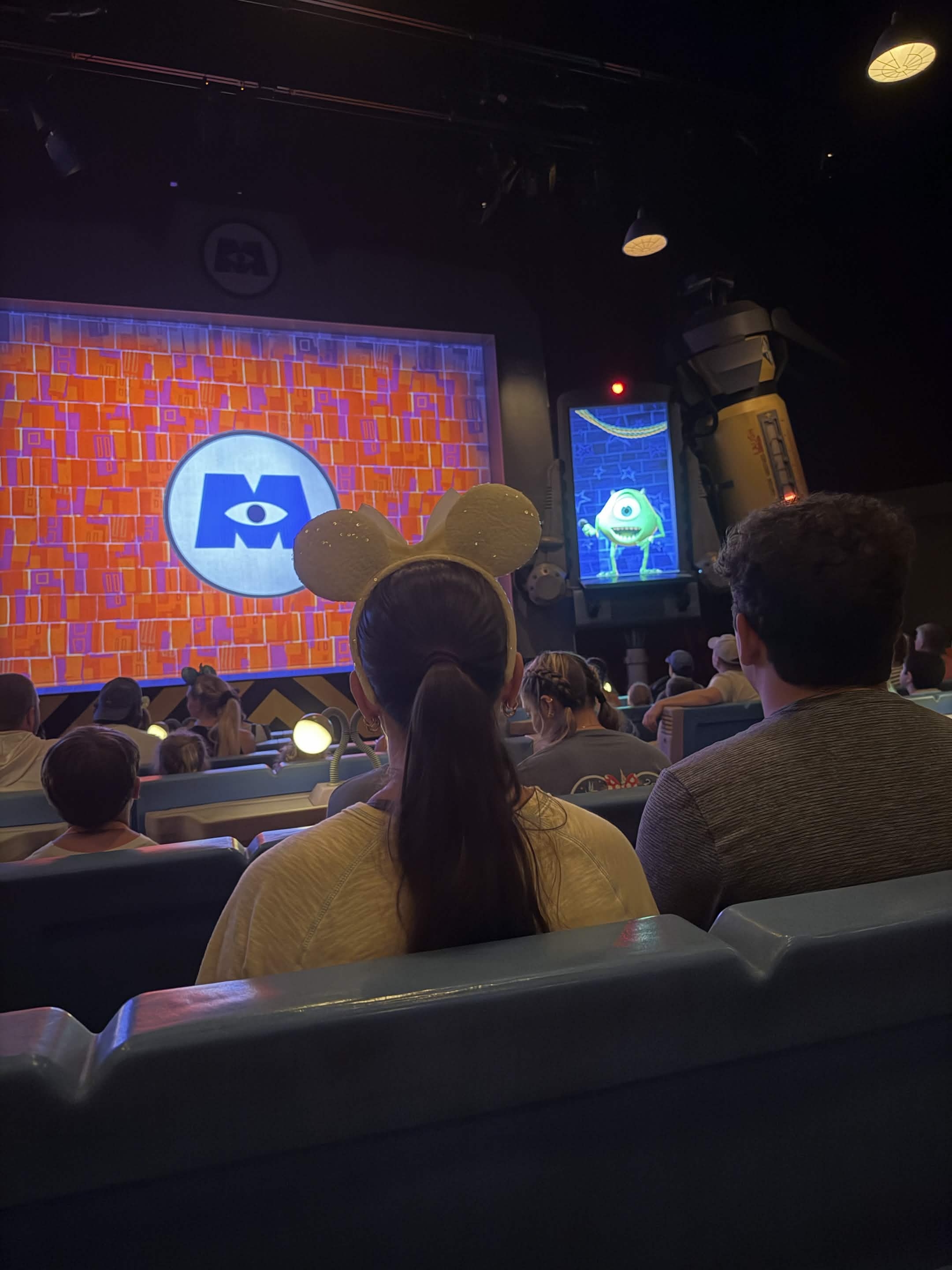 Mike Wazowski on the Laugh Floor side screen